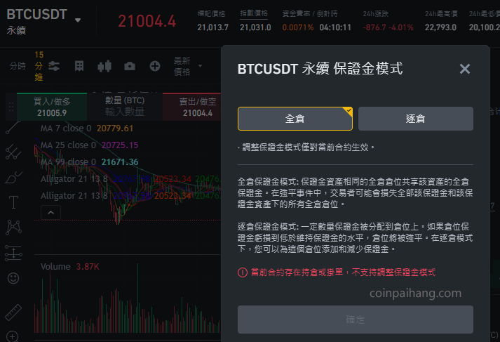 全仓保证金和逐仓保证金模式