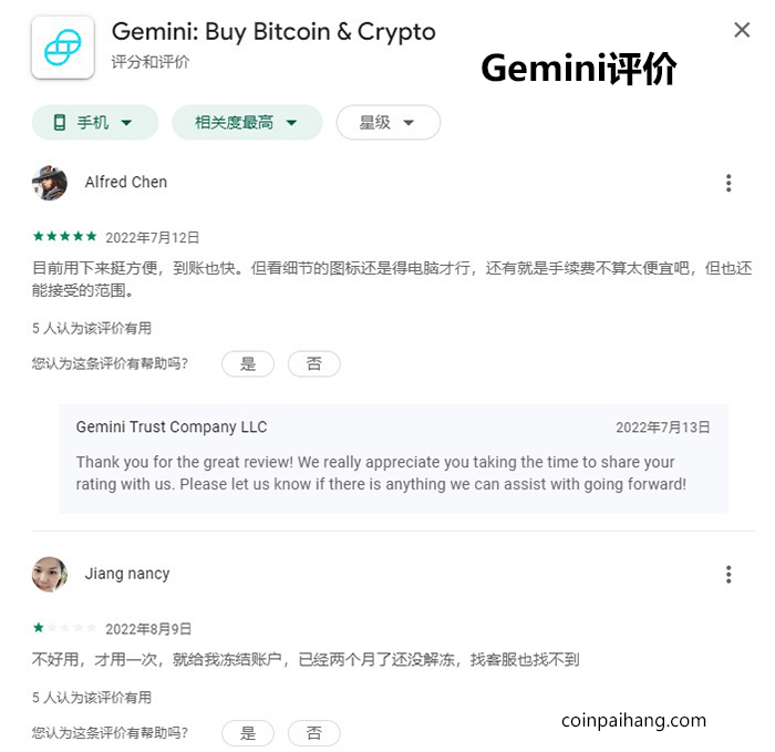 Gemini用户评价
